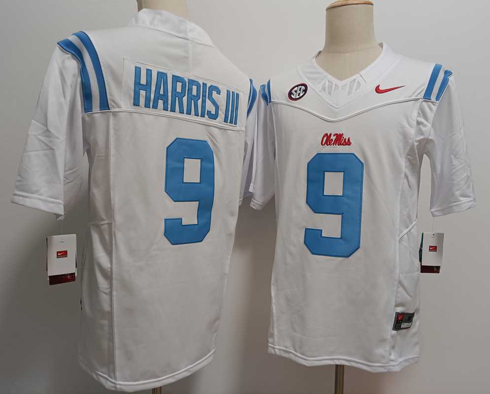 Men's Ole Miss Rebels #9 Tre Harris III White FUSE College Stitched Jersey,We sell and wholesale Men's Ole Miss Rebels #9 Tre Harris III White FUSE College Stitched Jersey on line form chian!